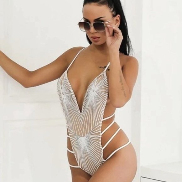 Crystal Swimsuit Bikini Jumpsuit - Picture 4 of 6
